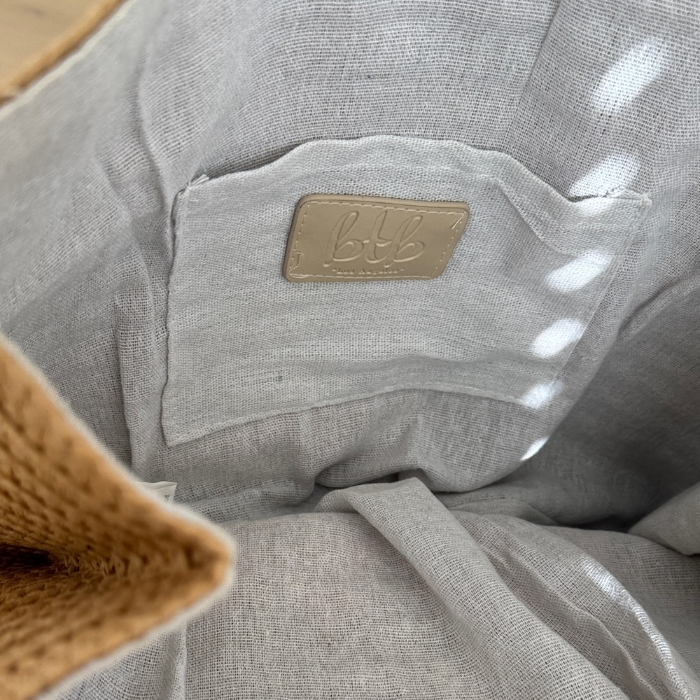Tan Woven Tote with Pink Accents - Picture 5 of 5